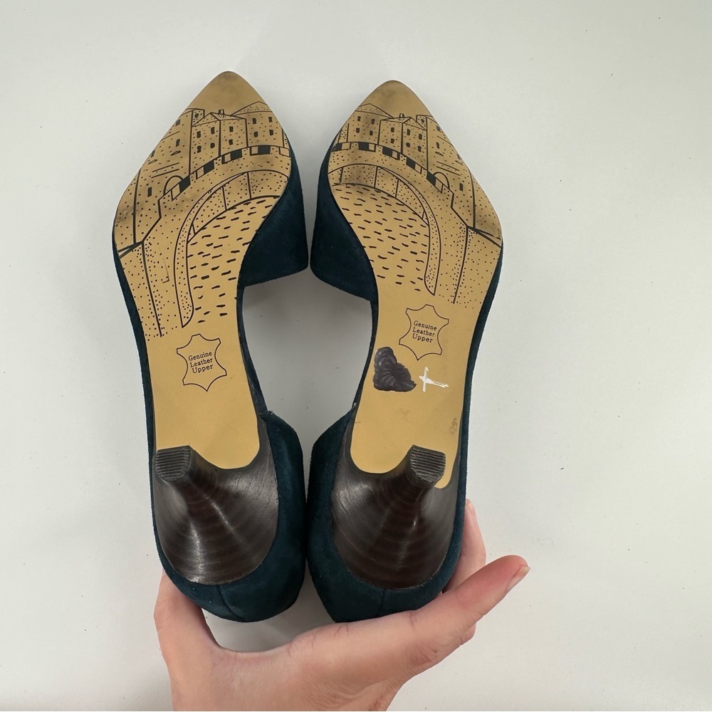 Bella Vita womens heels size 6 N blue suede pointy toe kitten heel dorsay - Picture 7 of 12